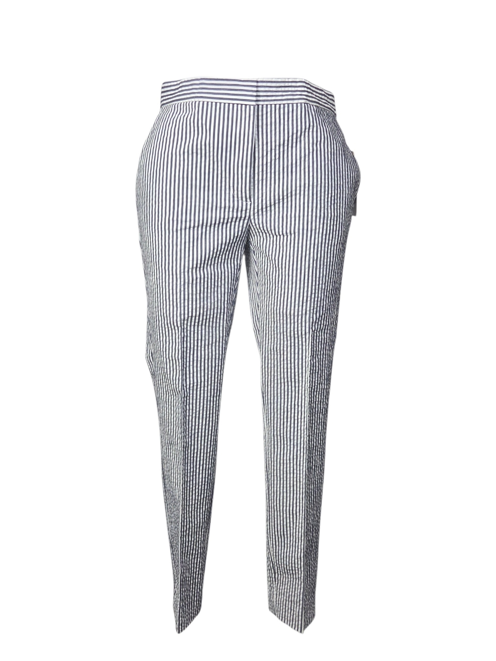 Zara Navy & White Pinstripe Straight-Leg Pants. Size L